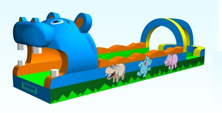 Bauchschiebebahn - Wasserrutsche -  Modell Hippo - 10x2,5 m  